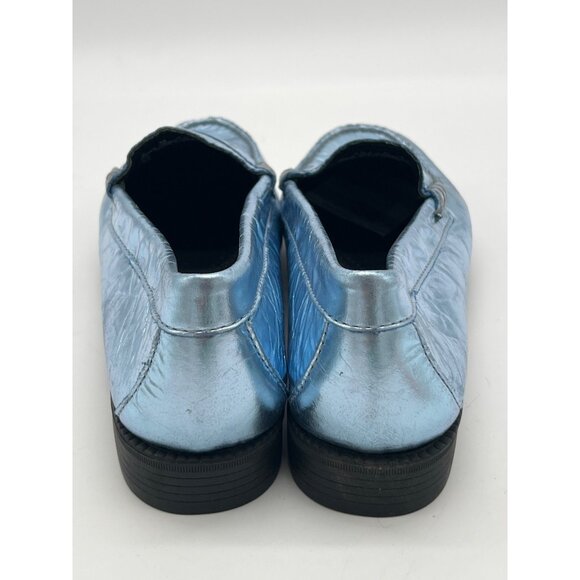 G.H. Bass Weejuns Originals Women's Wrinkled Metallic Blue Penny Loafers Size 6M - Picture 4 of 12